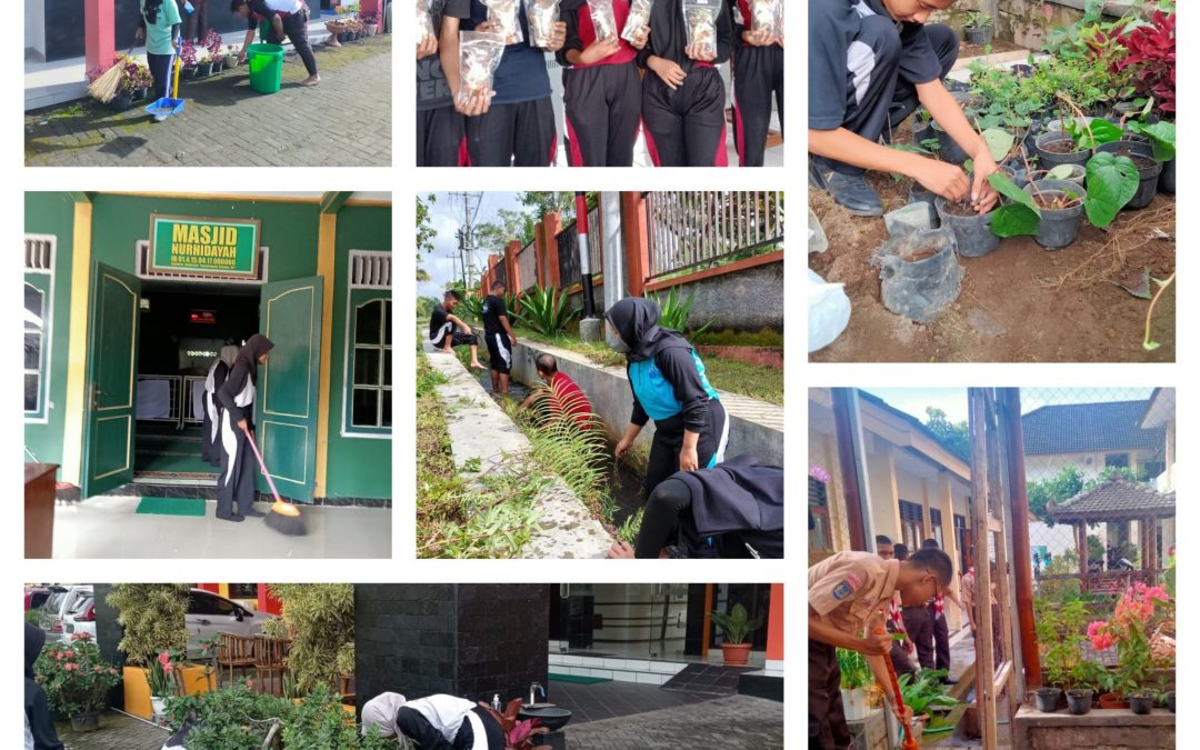 KEGIATAN JUMAT BERSIH MENUMBUHKAN KARAKTER CINTA LINGKUNGAN