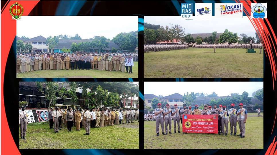 Kapolsek Cangkringan Sleman Bertugas Sebagai Pembina Upacara di SMKN 1 Cangkringan