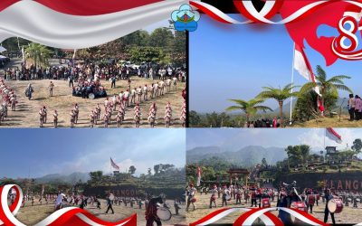 Gemuruh Svara Lokatara di Kaki Merapi: SMKN 1 Cangkringan Semarakkan Pengibaran Bendera Raksasa di Bukit Klangon
